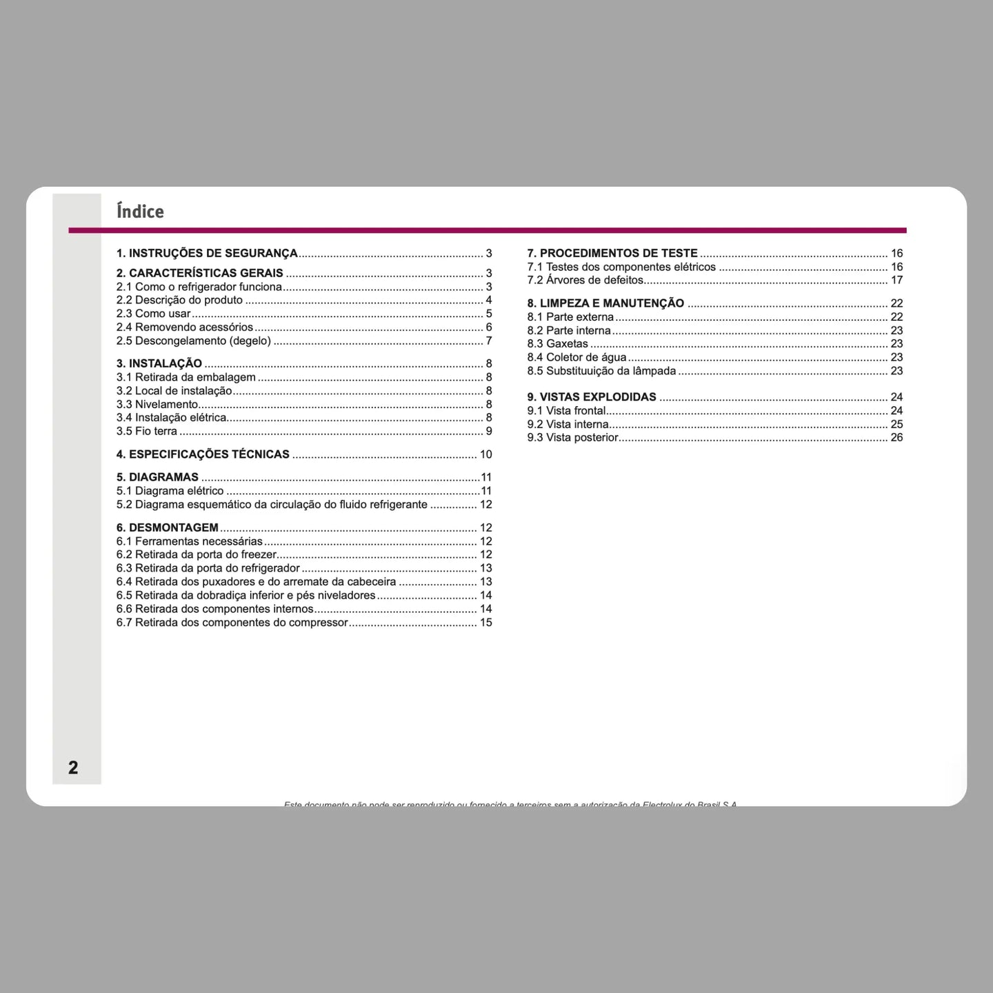 Manual Técnico de Serviços Refrigerador Electrolux DC47A, DC49A - Baixar PDF Electrolux