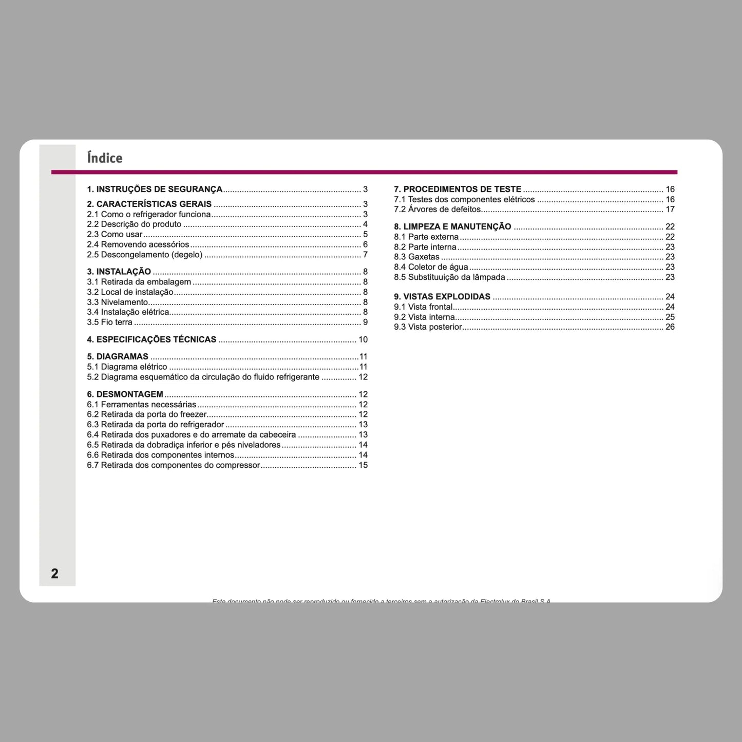 Manual Técnico de Serviços Refrigerador Electrolux DC47A, DC49A - Baixar PDF Electrolux