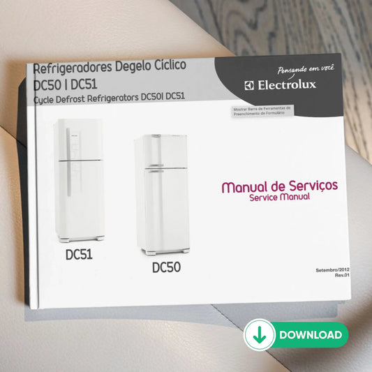 Manual Técnico de Serviços Refrigerador Electrolux DC50/DC51 - Baixar PDF Electrolux