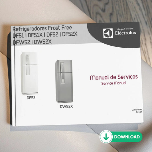 Manual Técnico de Serviços Refrigerador Electrolux DF51, DF51X, DF52, DF52X, DFW52, DW52X - Baixar PDF Electrolux