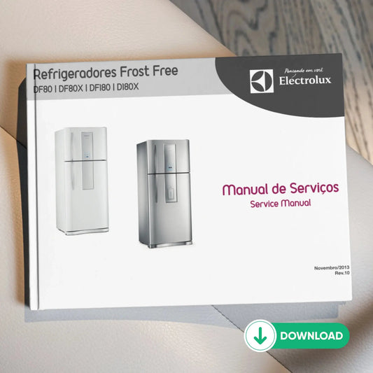 Manual Técnico de Serviços Refrigerador Electrolux DF80/DF80X/DFI80/DI80X - Baixar PDF Electrolux