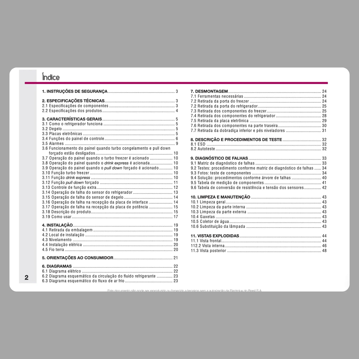 Manual Técnico de Serviços Refrigerador Electrolux DFN41/DFX41 - Baixar PDF Electrolux