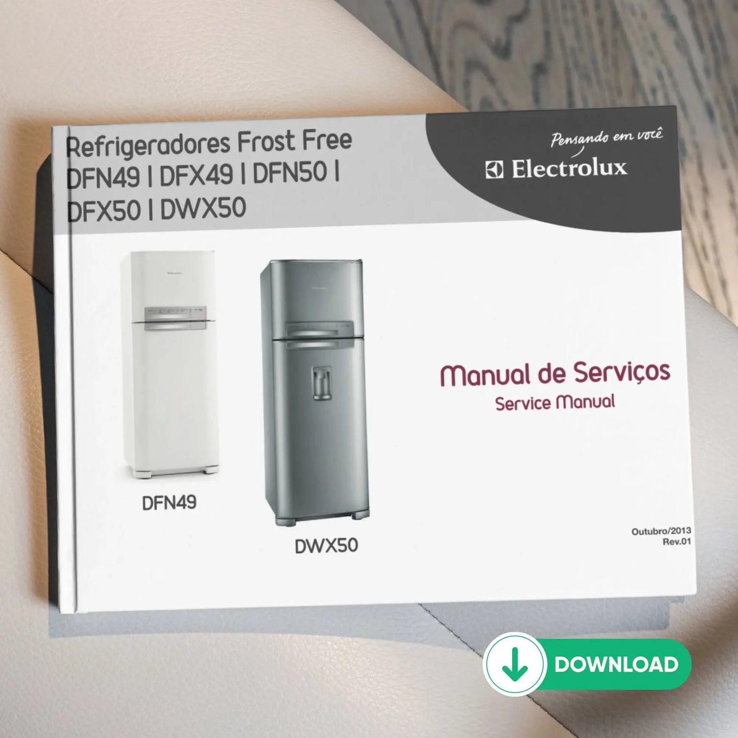 Manual Técnico de Serviços Refrigerador Electrolux DFN49, DFX49, DFN50, DFX50, DWX50 - Baixar PDF Electrolux