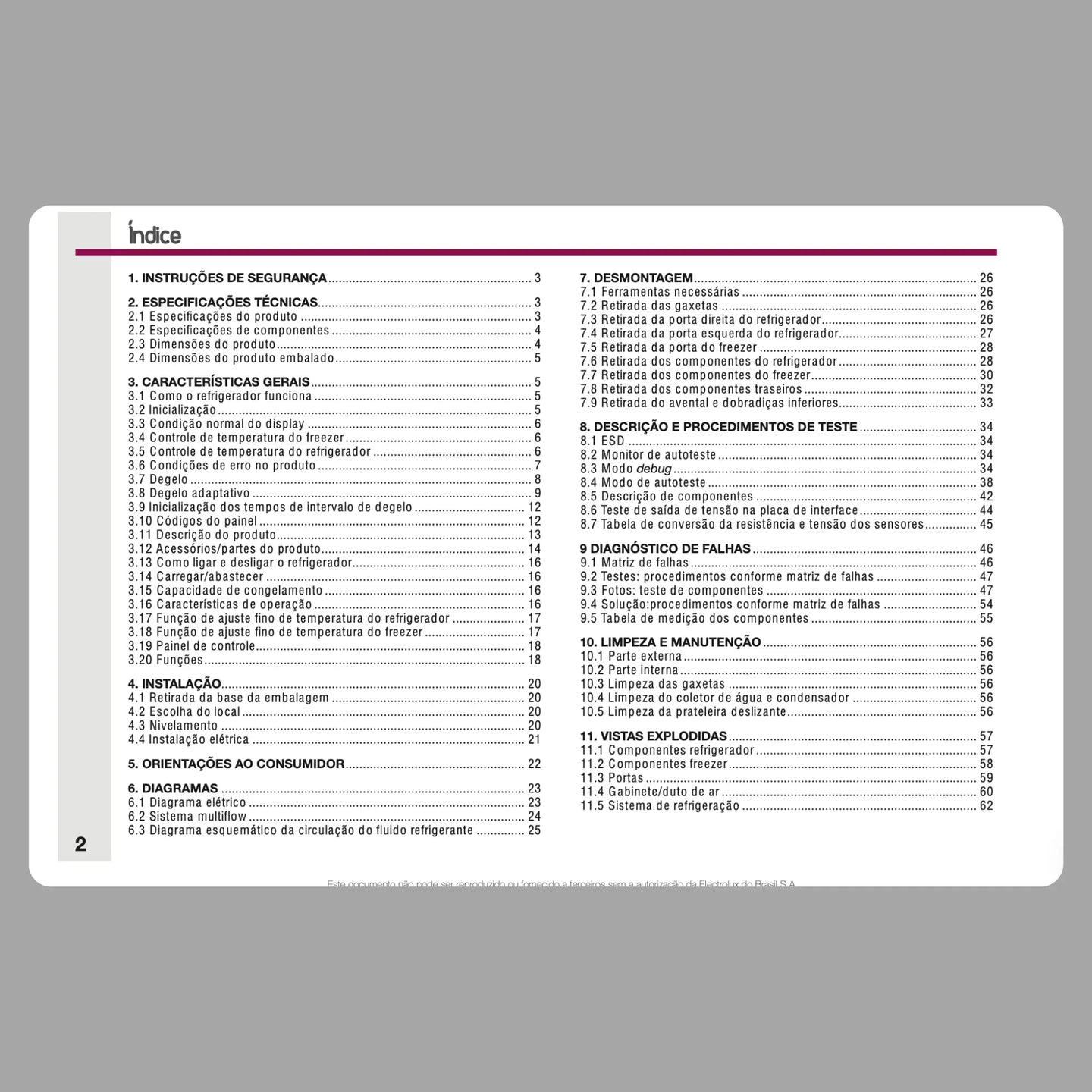 Manual Técnico de Serviços Refrigerador Electrolux DM84X - Baixar PDF Electrolux