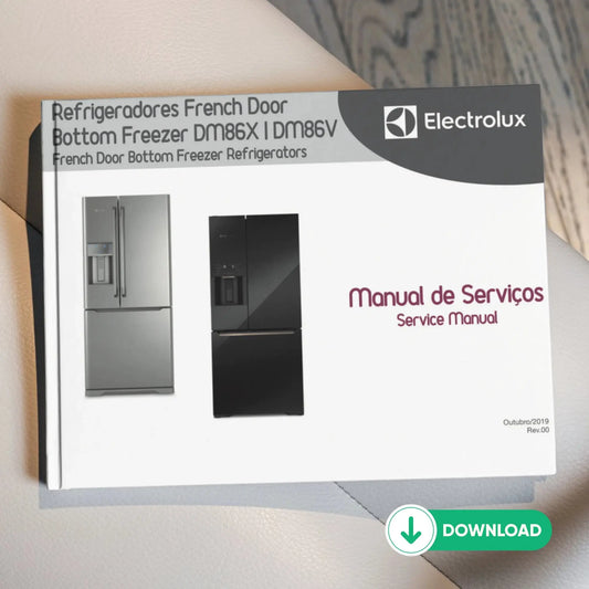 Manual Técnico de Serviços Refrigerador Electrolux DM86X, DM86V - Baixar PDF Electrolux