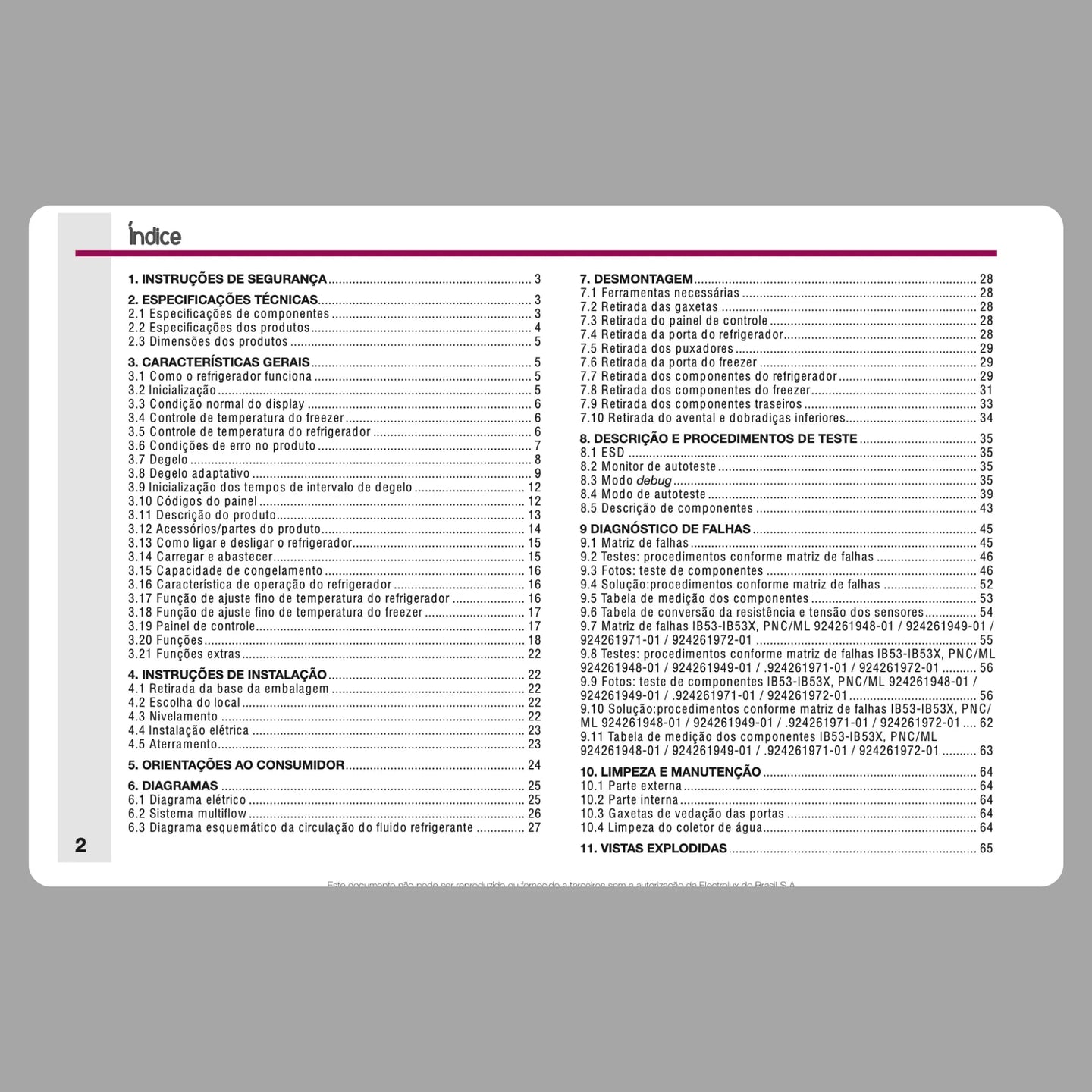 Manual Técnico de Serviços Refrigerador Electrolux IB52, IB52X, IB53, IB53X - Baixar PDF Electrolux