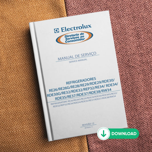 Manual de servicio de refrigeradores Electrolux RE26, RE26G, RE28, RE29, RDE29, RDE30 - Descargar PDF