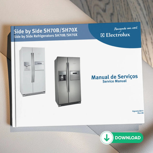 Manual Técnico de Serviços Refrigerador Electrolux SH70B, SH70X - Baixar PDF Electrolux
