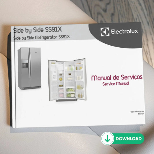 Manual Técnico de Serviços Refrigerador Electrolux Side by Side SS91X - Baixar PDF Electrolux
