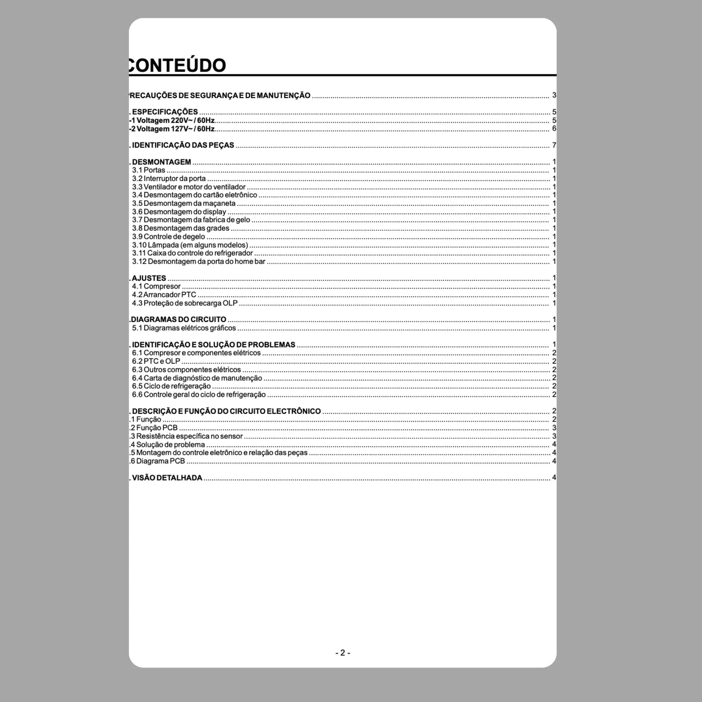 Manual Técnico de Serviços Refrigerador LG MB582ULV-G, MB482ULS-G - Baixar PDF