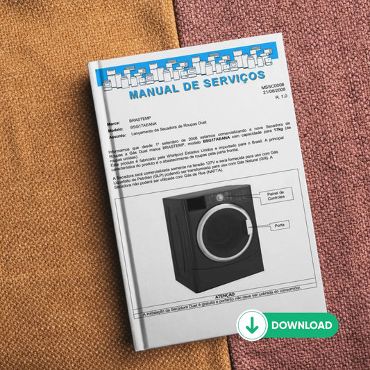Manual Técnico de Serviços Secadora Brastemp Duet BSG17AEANA - Baixar PDF Brastemp