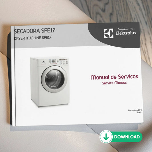 Manual Técnico de Serviços Secadora Electrolux SFE17 - Baixar PDF