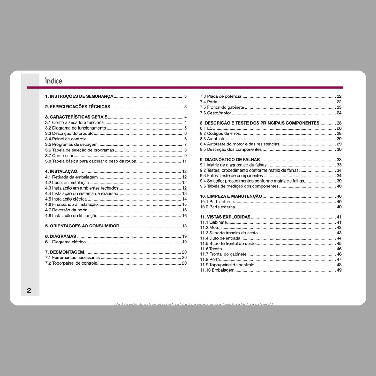 Manual Técnico de Serviços Secadora Electrolux SFE17 - Baixar PDF