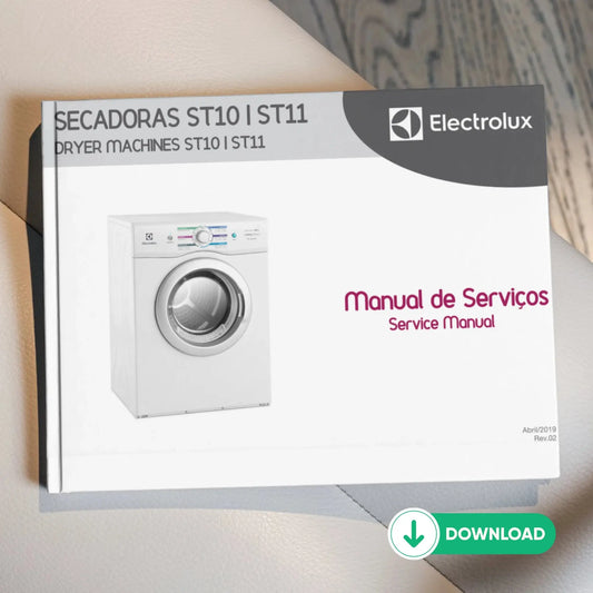 Manual Técnico de Serviços Secadora Electrolux ST10, ST11 - Baixar PDF