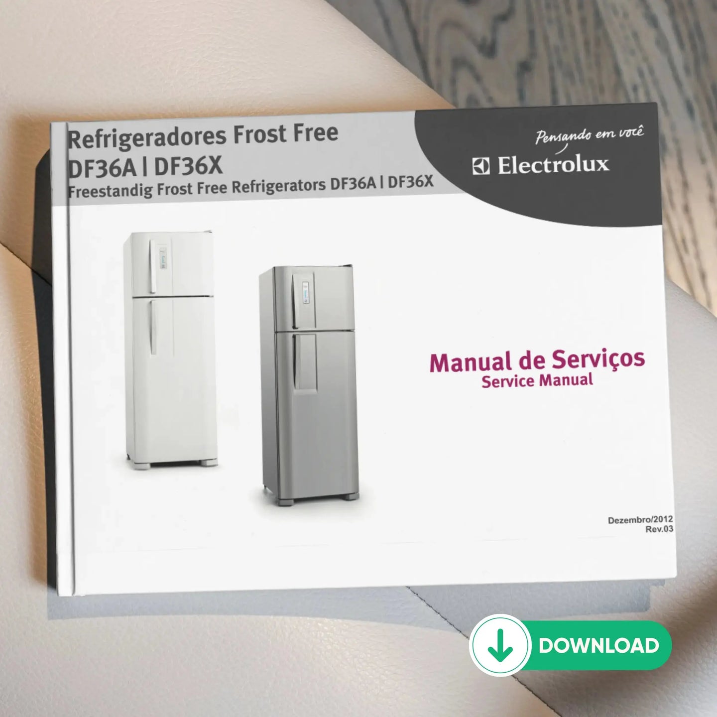 Manual Técnico de Serviço Refrigerador Electrolux DF36A - DF36X: Baixar PDF Electrolux
