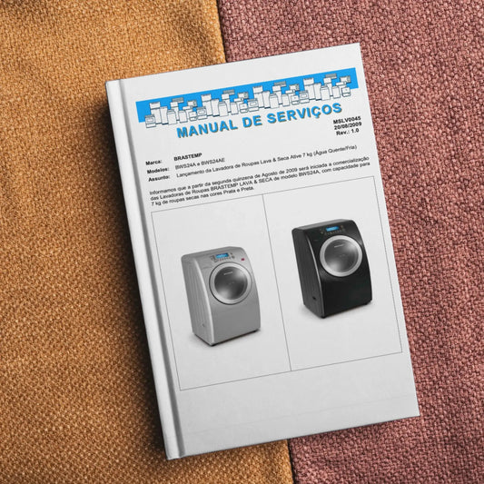 Manual Técnico de Serviços Lava e Seca Brastemp BWS24 - Baixar PDF Guia Completo para Manutenção e Reparo Brastemp