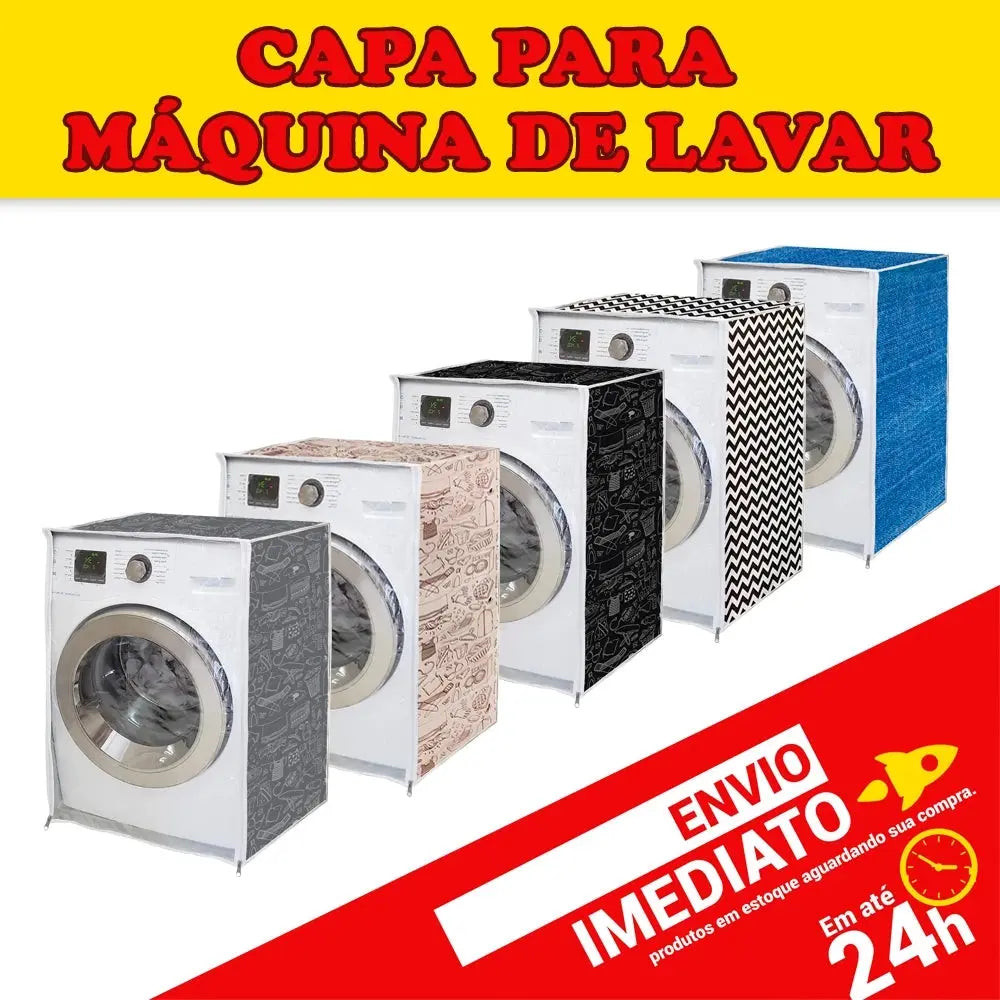 Capa Protetora para Máquina de Lava e seca abertura frontal com zíper shopee