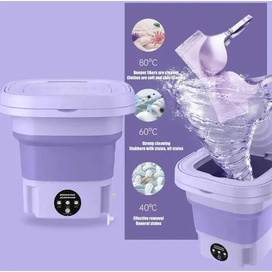 Mini Máquina de Lavar Portátil - Solução Compacta e Eficiente para Suas Roupas shopee