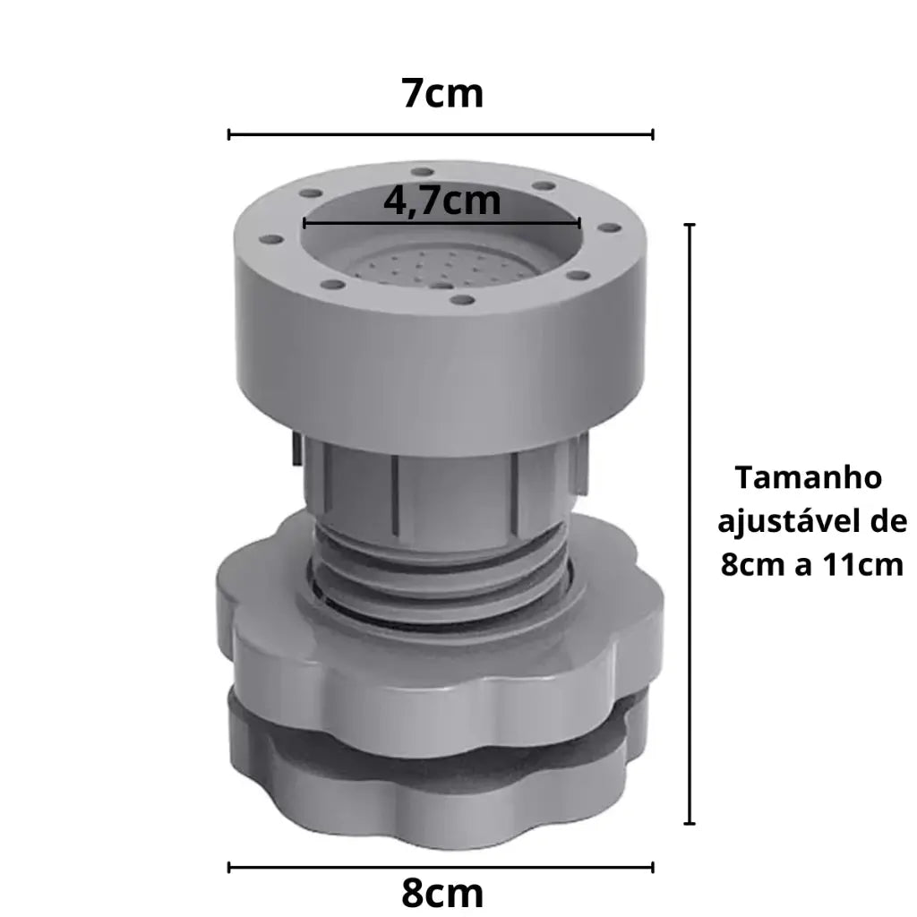 Kit Suporte pé Ajustável para Máquina de Lavar e Móveis - 4 Pés Niveladores shopee