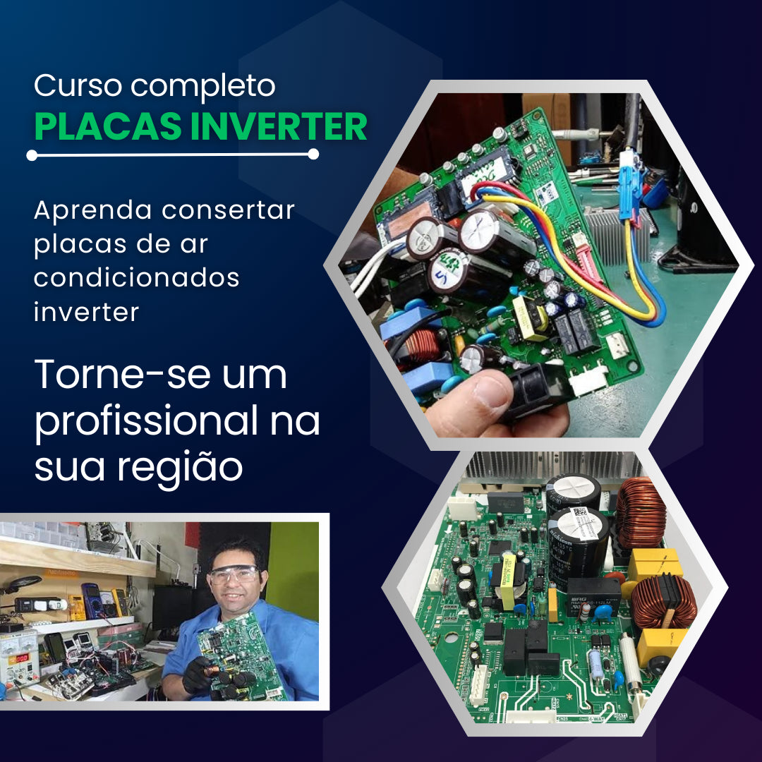 Aprenda a consertar placas inverter com técnicas avançadas no nosso curso. Domine os reparos e conquiste mais clientes, ampliando suas oportunidades de lucro!