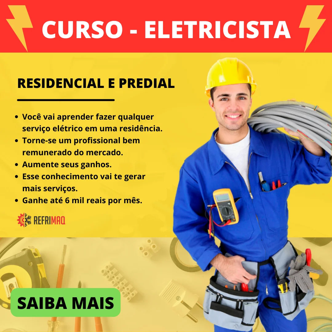 Torne-se um eletricista residencial qualificado com nosso curso completo. Aprenda instalações elétricas de forma prática e segura, e comece a lucrar oferecendo seus serviços!