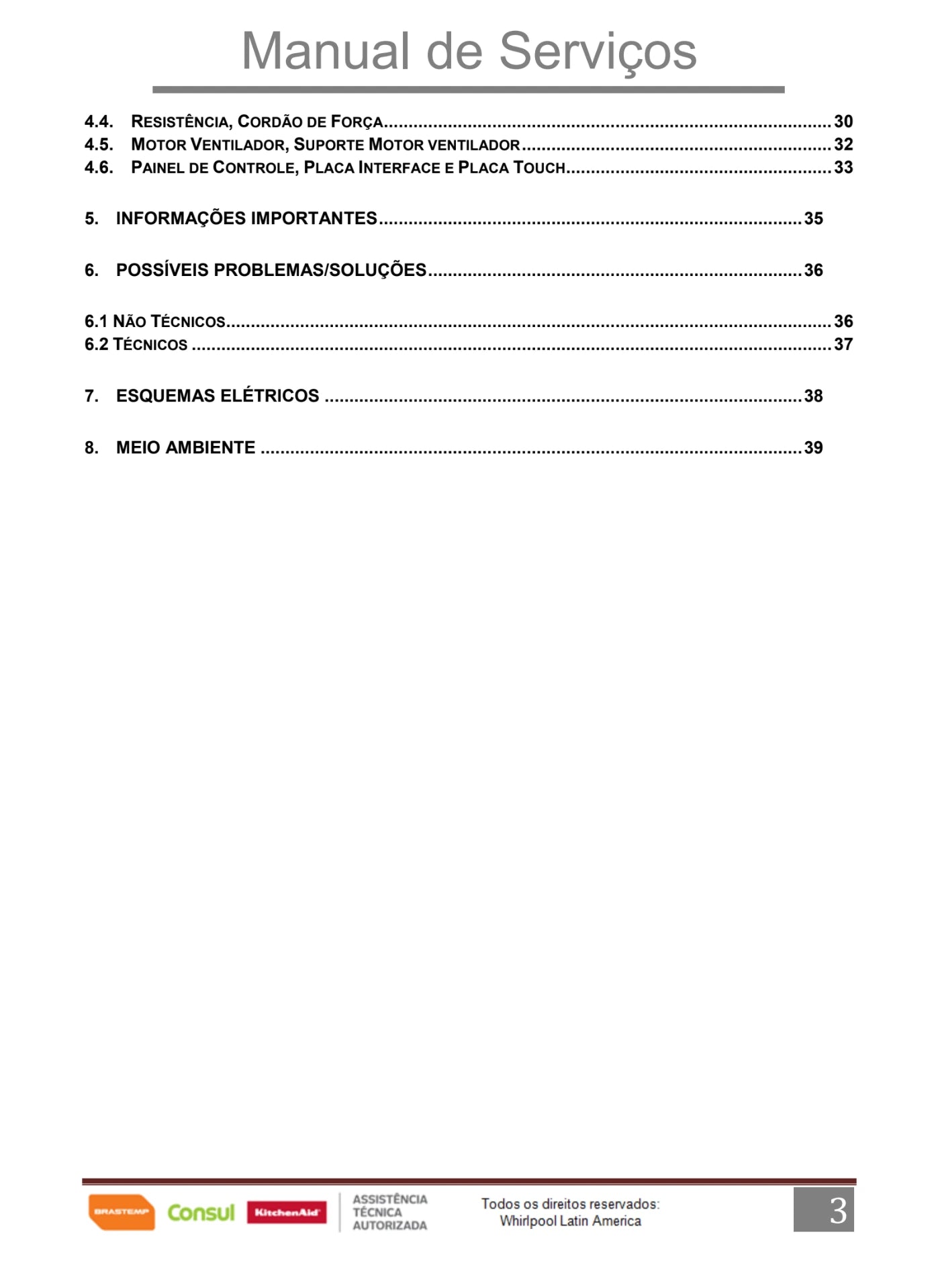 Manual Técnico de Serviços Micro-ondas Brastemp BMG45AE, BMG45AR, BMS45CB, BMS45CR