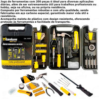 Jogo de Ferramentas com Maleta 241 Peças - Soquetes, Bits e Chave Catraca Reversível Semiprofissional shopee