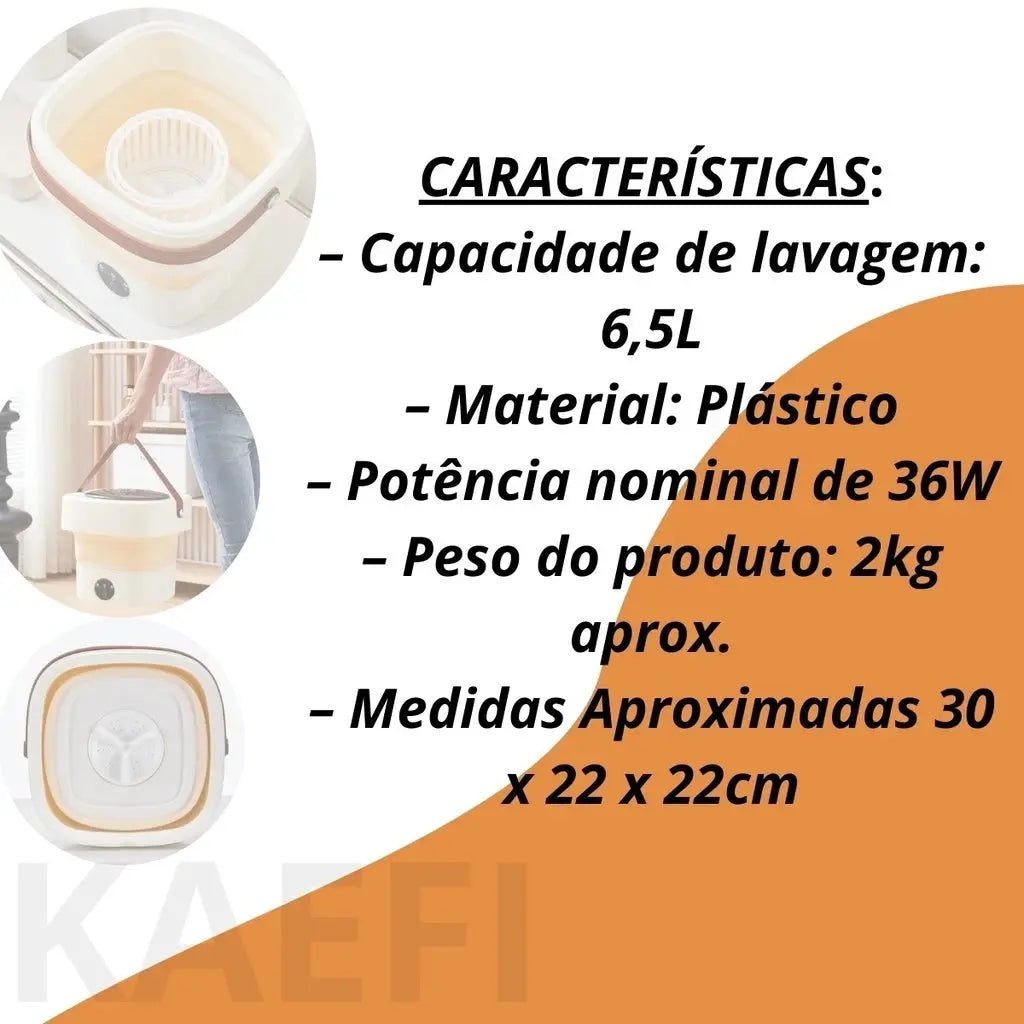Mini Máquina de Lavar Portátil - Solução Compacta e Eficiente para Suas Roupas shopee