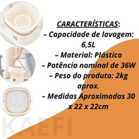 Mini Máquina de Lavar Portátil - Solução Compacta e Eficiente para Suas Roupas shopee