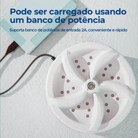 Mini Máquina de Lavar Roupas Panos Toalhas no Balde Portátil Ultrassônica Lavanderia USB Lava Louças Branco com USB shopee